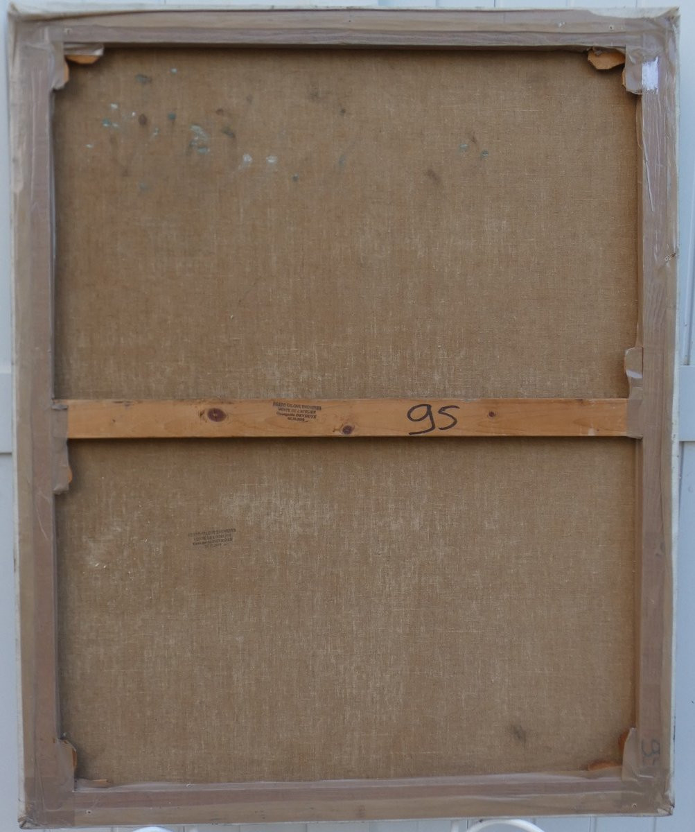 Georgette Devroye 1911-1999...large Canvas 1940-1950...the Little Sulky Girl In The Red Cap-photo-4