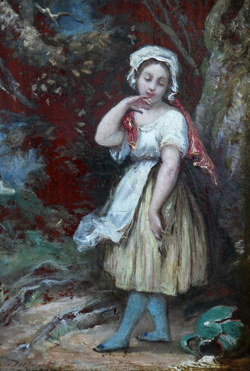 Ernest Dupont 1816-1888...19th Century Painting....the Young Woman With The Broken Jug-photo-2