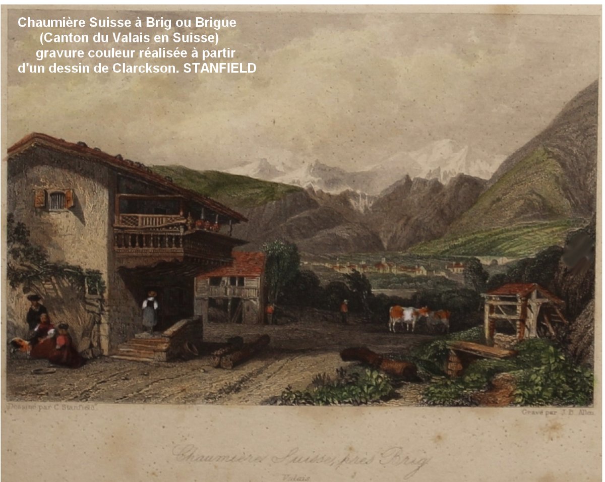 WILLIAM CLARCKSON STANFIELD 1793-1867 ?   -  PAYSAGE SUISSE A BRIGUE CANTON DU VALAIS VERS 1830-photo-6