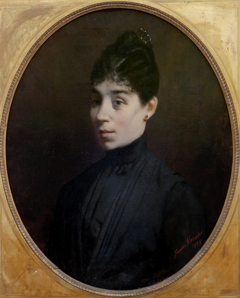 Alexandre Serres 1846-1901 - Large Portrait 1888 - The Young Woman With A Ruby-photo-4