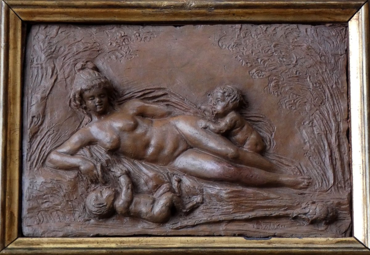 Clodion 1738-1814 - Rare Bas-relief Sculpture - Mythology Scene With Nymph & Satyrs-photo-3