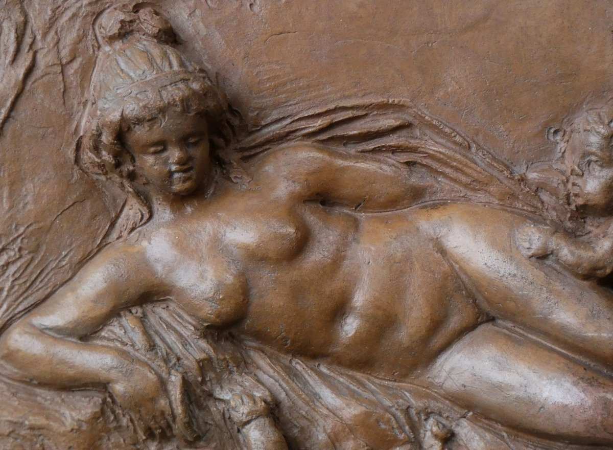 Clodion 1738-1814 - Rare Bas-relief Sculpture - Mythology Scene With Nymph & Satyrs-photo-5