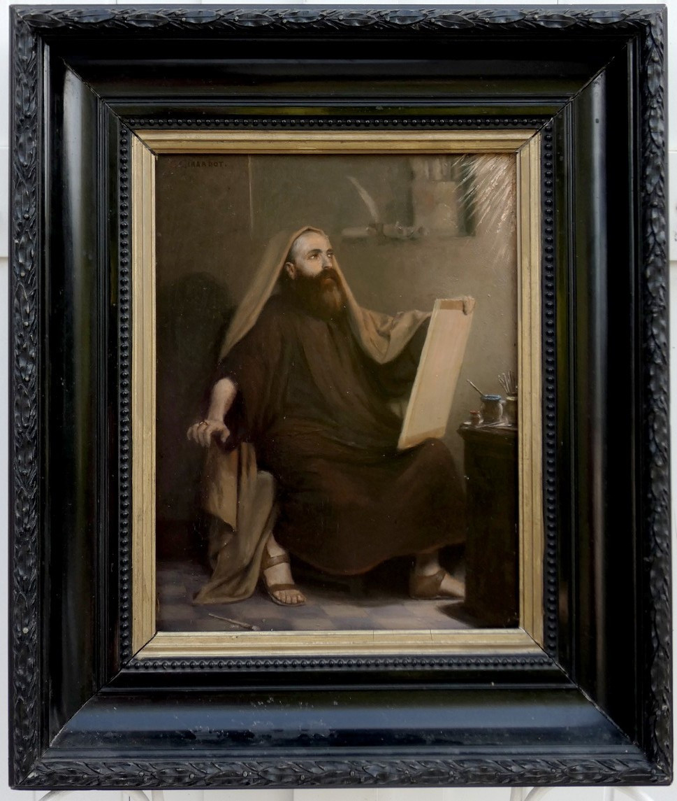 GEORGES GIRARDOT 1856-1914 - BELLE PEINTURE- MOINE ENLUMINEUR- INSPIRATION & RÉVÉLATION DIVINES-photo-2