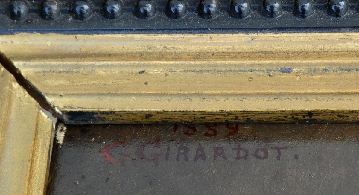 GEORGES GIRARDOT 1856-1914 - BELLE PEINTURE- MOINE ENLUMINEUR- INSPIRATION & RÉVÉLATION DIVINES-photo-2