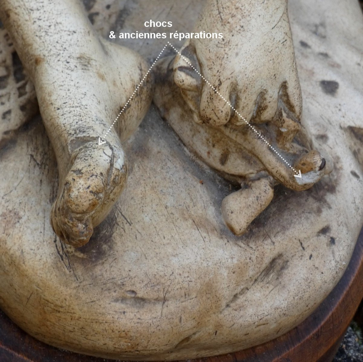 GRANDE SCULPTURE XIXe - JEUNE PÊCHEUR NAPOLITAIN NU, JOUANT AVEC UNE TORTUE - FRANCOIS RUDE ?-photo-5