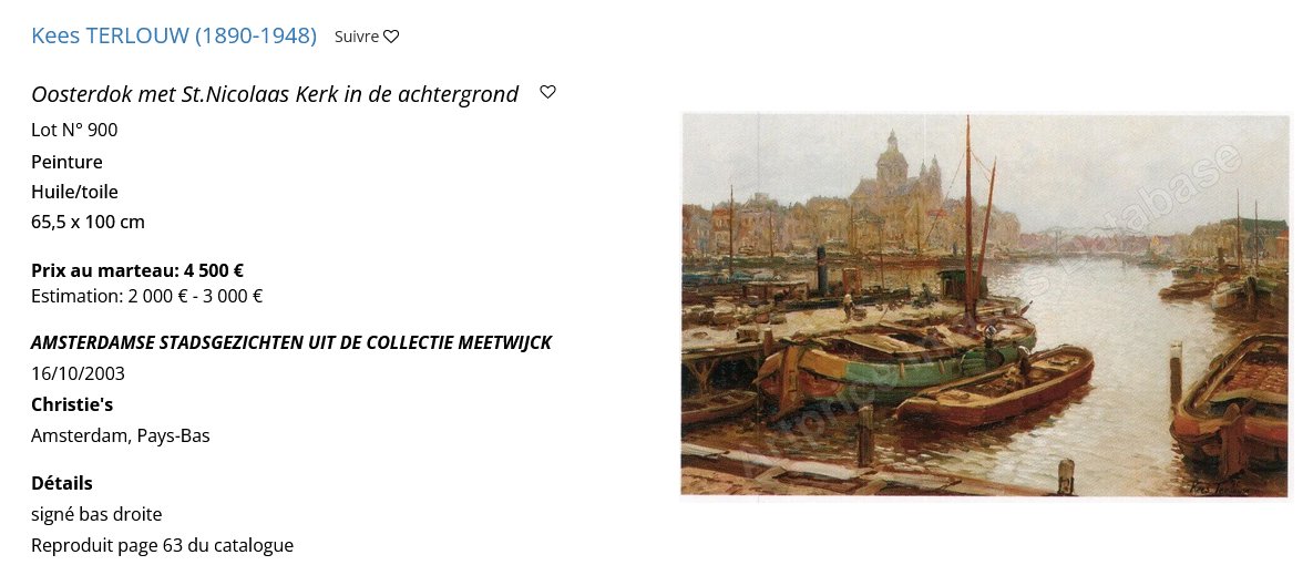 KEES TERLOUW 1890-1948 - GRANDE TOILE IMPRESSIONNISTE- SCÈNE PORTUAIRE ANIMÉE-photo-2