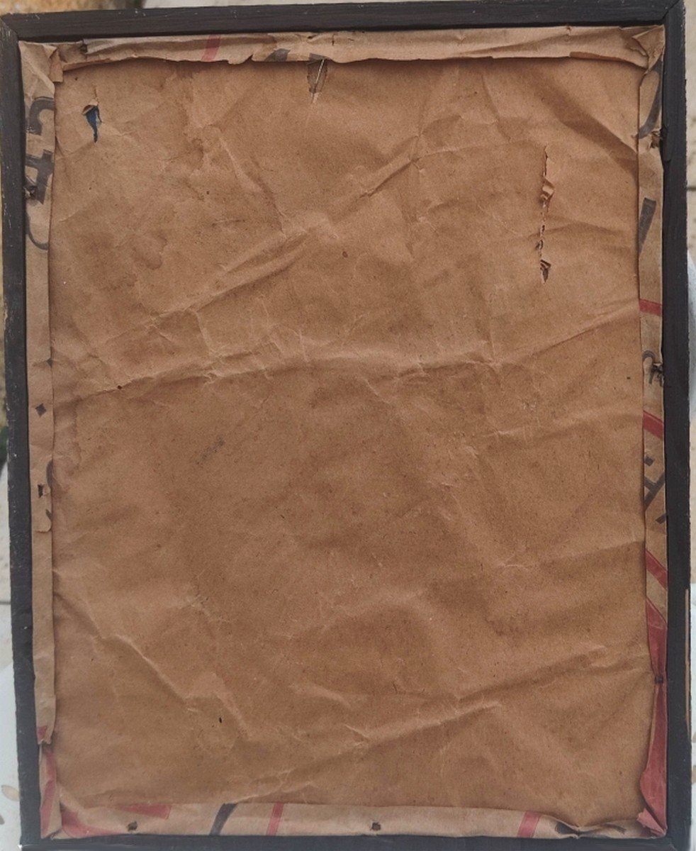 Rare 19th Century Glass Painting - The Sacrifice Of Abraham (ibrahim) According To Islam-photo-2