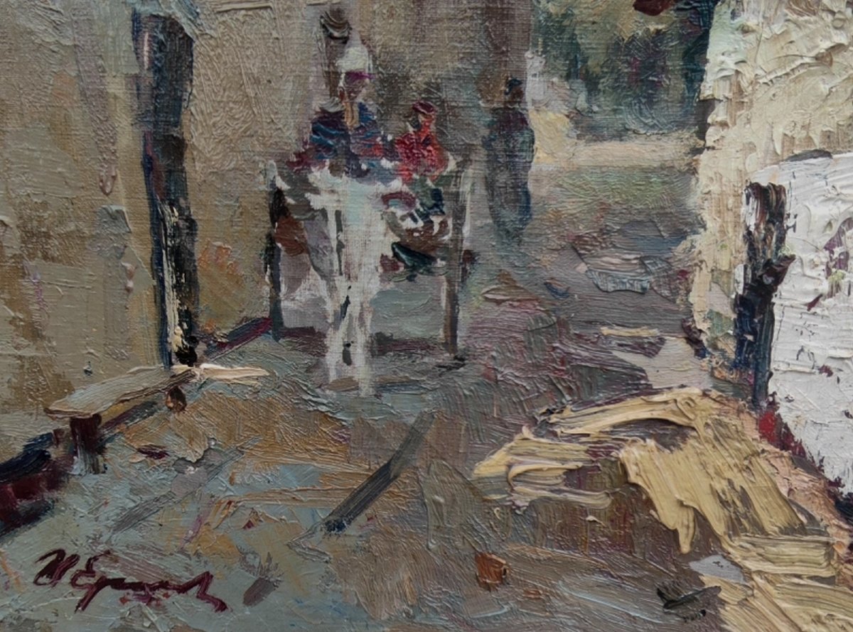 GRAND IMPRESSIONNISTE 1950...JÉRUSALEM , VIEILLE VILLE & QUARTIER JUIF...SIGNÉ CYRILLIQUE  ?-photo-6