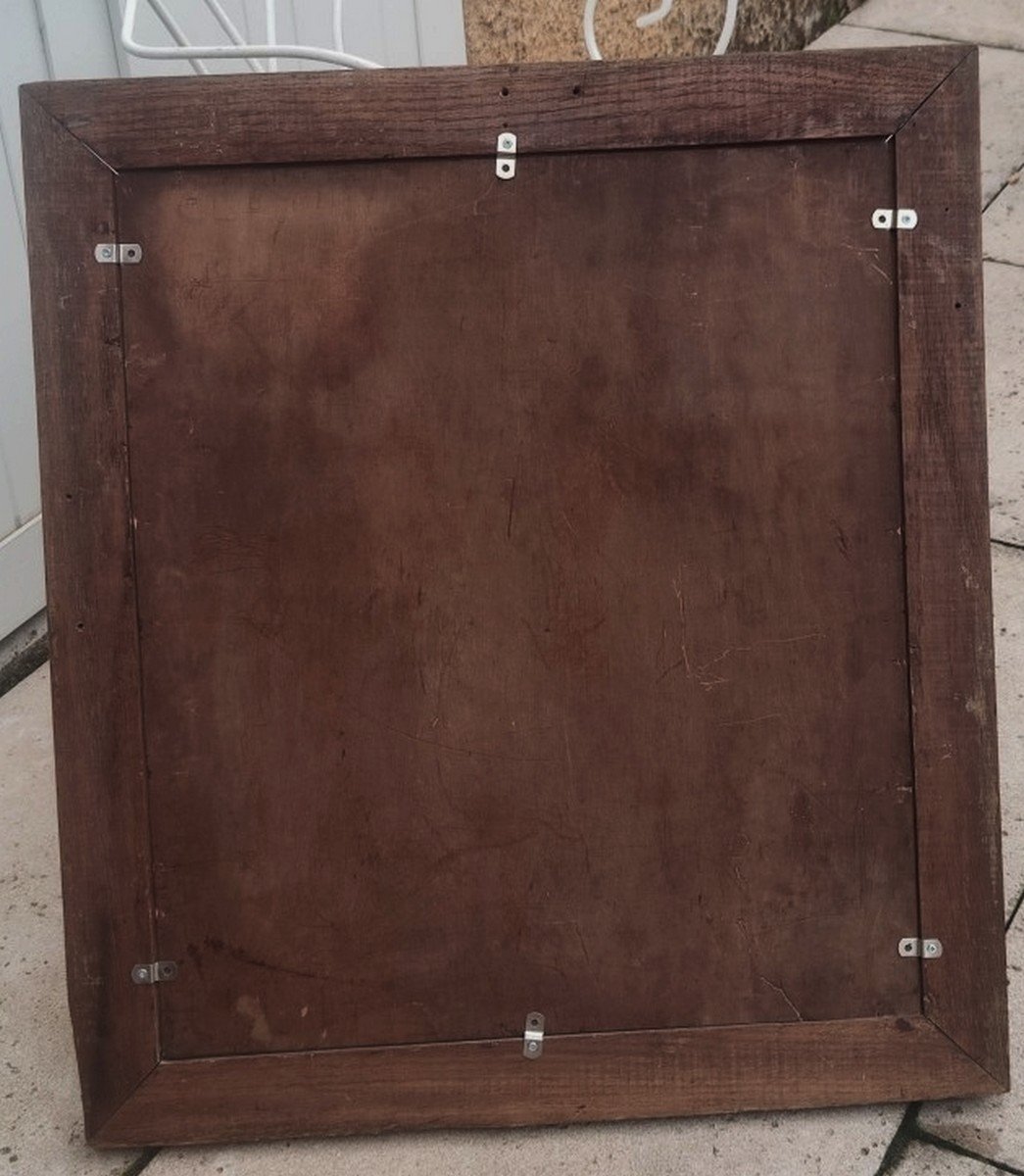 GRAND TABLEAU DE LA PÉRIODE ART-DÉCO 1930 - INTÉRIEUR BOURGEOIS AVEC JEUNE FILLE A SA LECTURE-photo-8