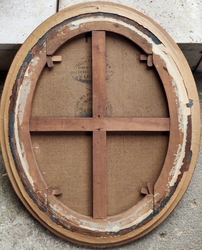 Large Pastel Mounted On Canvas, 19th Century - The Art Of Romanticism - Young Woman With A Clarinet - Signed?-photo-7