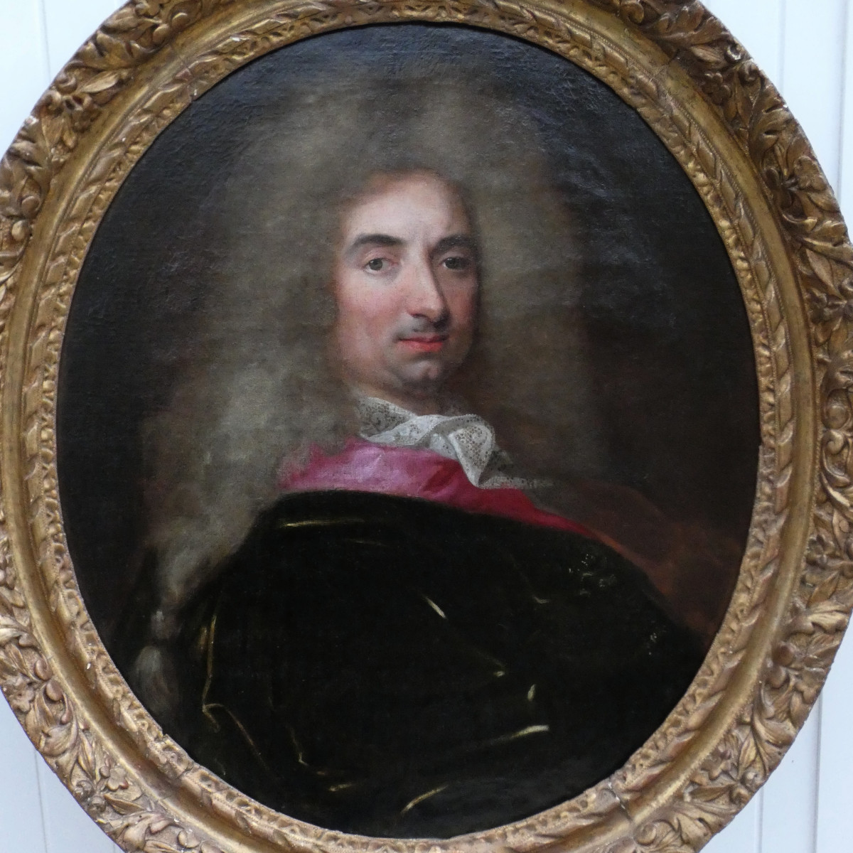 Large Bourgeois Portrait, 17th Century... French Art By Hyacinthe Rigaud & Nicolas De Largillierre -photo-4