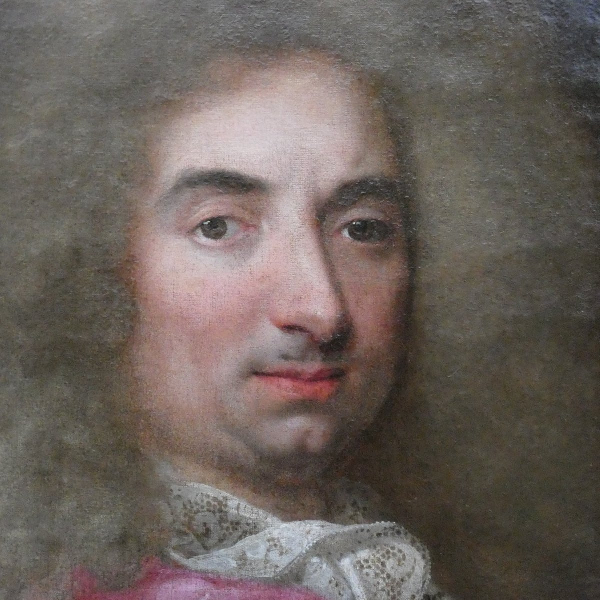 Large Bourgeois Portrait, 17th Century... French Art By Hyacinthe Rigaud & Nicolas De Largillierre -photo-2