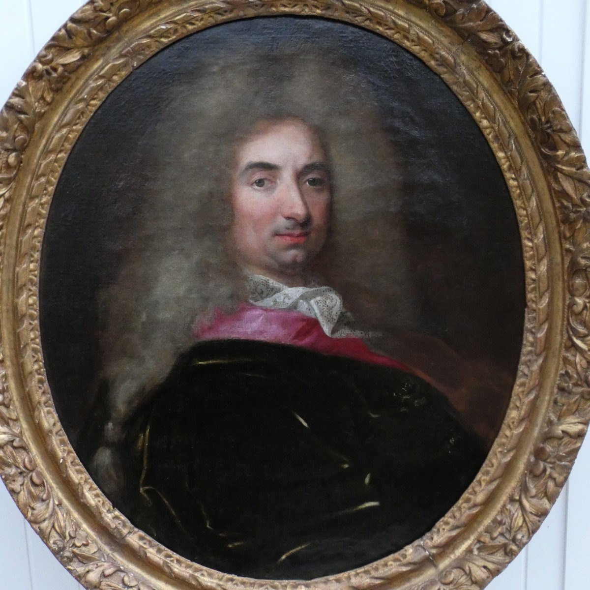 Large Bourgeois Portrait, 17th Century... French Art By Hyacinthe Rigaud & Nicolas De Largillierre -photo-5