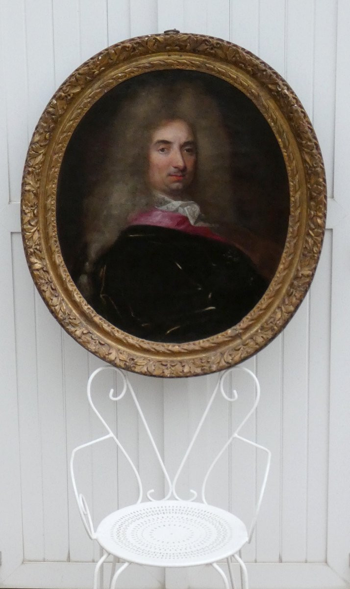 Large Bourgeois Portrait, 17th Century... French Art By Hyacinthe Rigaud & Nicolas De Largillierre -photo-7
