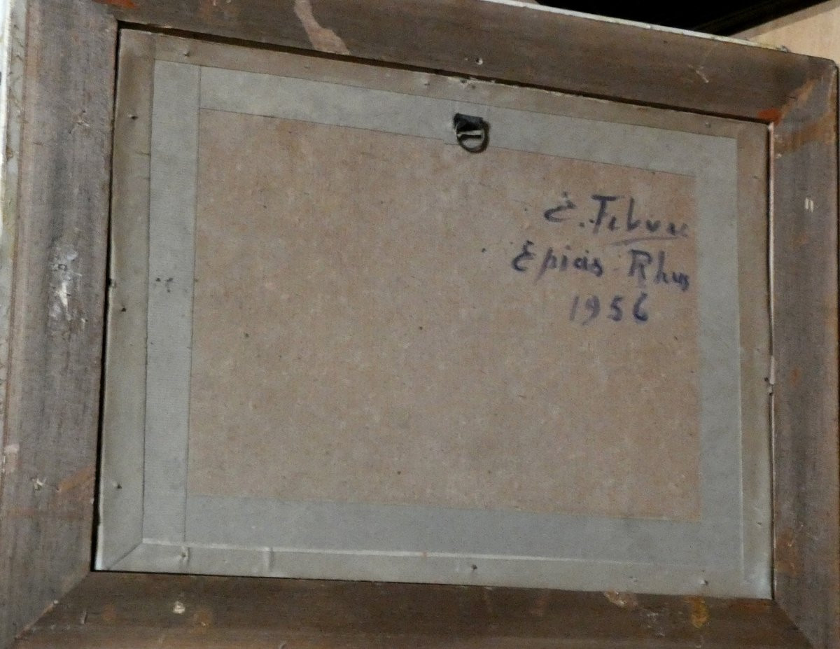 ÉDOUARD FEBVRE 1885-1967 - UN SOUS-BOIS IMPRESSIONNISTE A ÉPIAIS-RHUS DANS LE VAL-D'OISE -photo-5