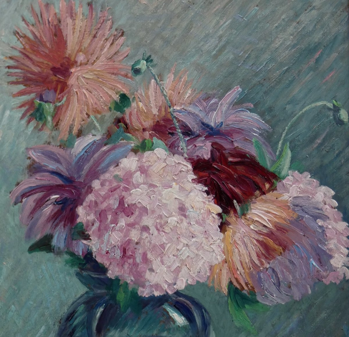 édouard Febvre 1885-1967 - Large Impressionist Bouquet Of Flowers - The Only Known One By The Artist-photo-1