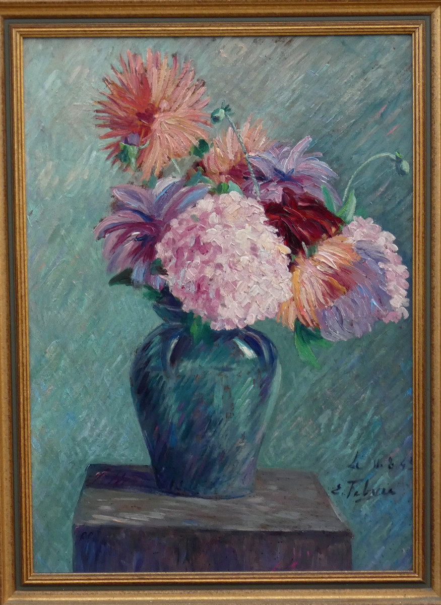 édouard Febvre 1885-1967 - Large Impressionist Bouquet Of Flowers - The Only Known One By The Artist