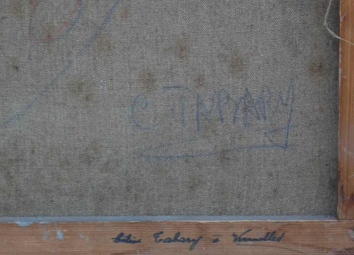 Céline Tabary 1908-1993 - Large Canvas - Lively Landscape In The Pas-de-calais With Windmill-photo-8