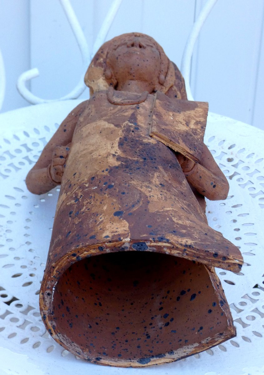 Reuben Ugbine 1956-2021...large & Pleasant Terracotta Sculpture...african Woman In A Turban-photo-6