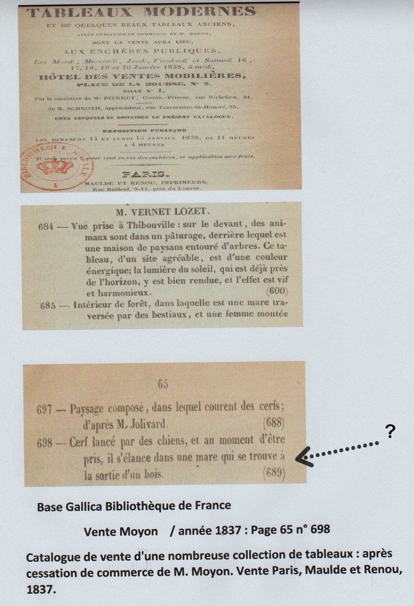 Large Canvas 1835...vast Scene Of A Hunting With Dogs & Deer "the Waterboat" -photo-8