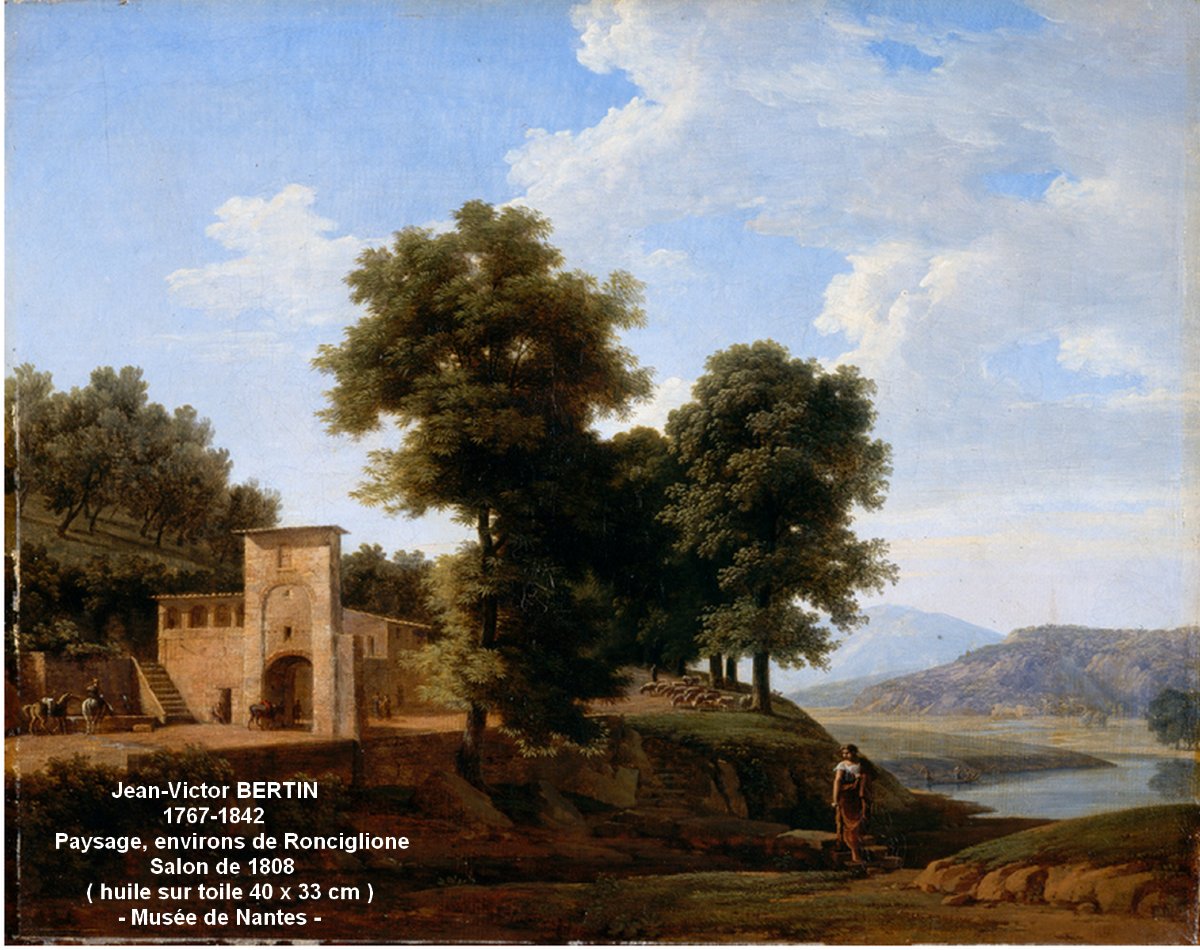 Large Classical Drawing, Early 19th Century - Italian Landscape Near Ronciglione - Workshop Of Jv Bertin-photo-8