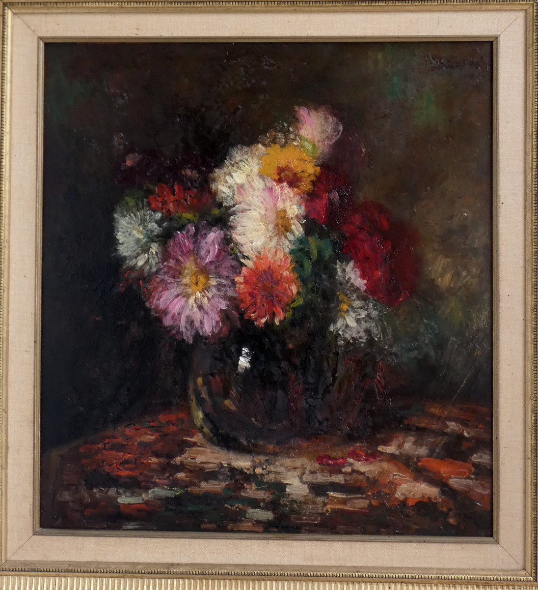 FRANCOIS MAURY 1861-1933...GRANDE NATURE-MORTE AU BOUQUET DE FLEURS IMPRESSIONNISTE-photo-4