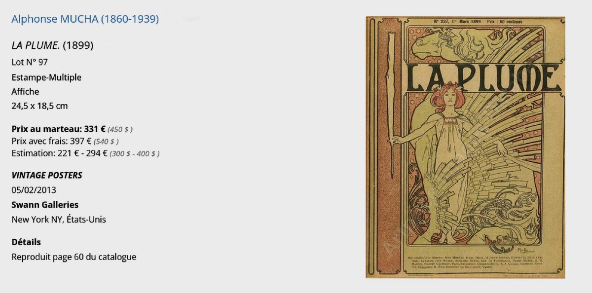 Alphonse Mucha 1860-1939...beautiful Colour Print 1899 For The Cover Of "la Plume" -photo-7