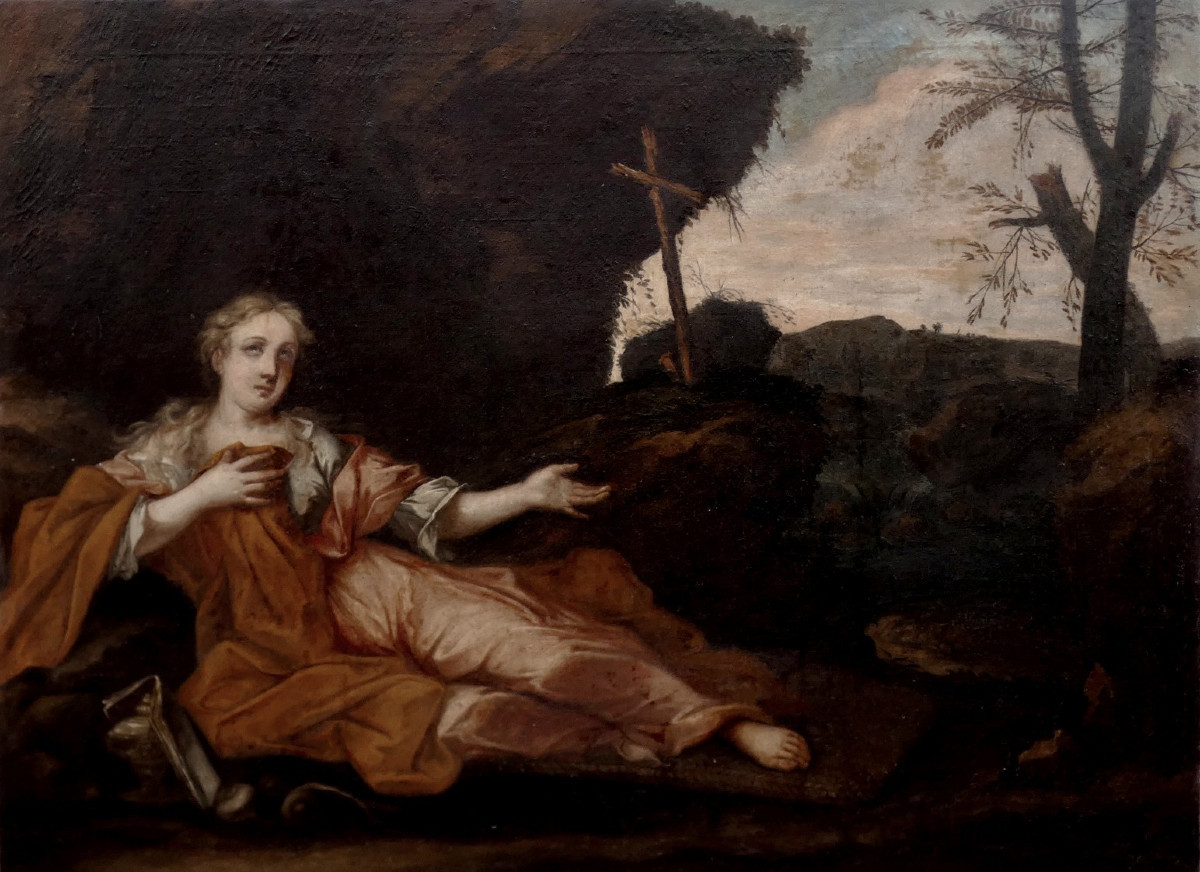 GRANDE TOILE BIBLIQUE XVIIIe - MARIE-MADELEINE - DES SAINTES-MARIE  DE LA MER A LA SAINTE-BAUME-photo-3