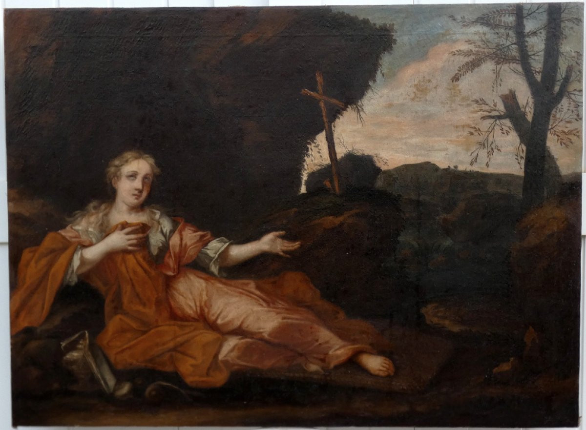 GRANDE TOILE BIBLIQUE XVIIIe - MARIE-MADELEINE - DES SAINTES-MARIE  DE LA MER A LA SAINTE-BAUME-photo-4