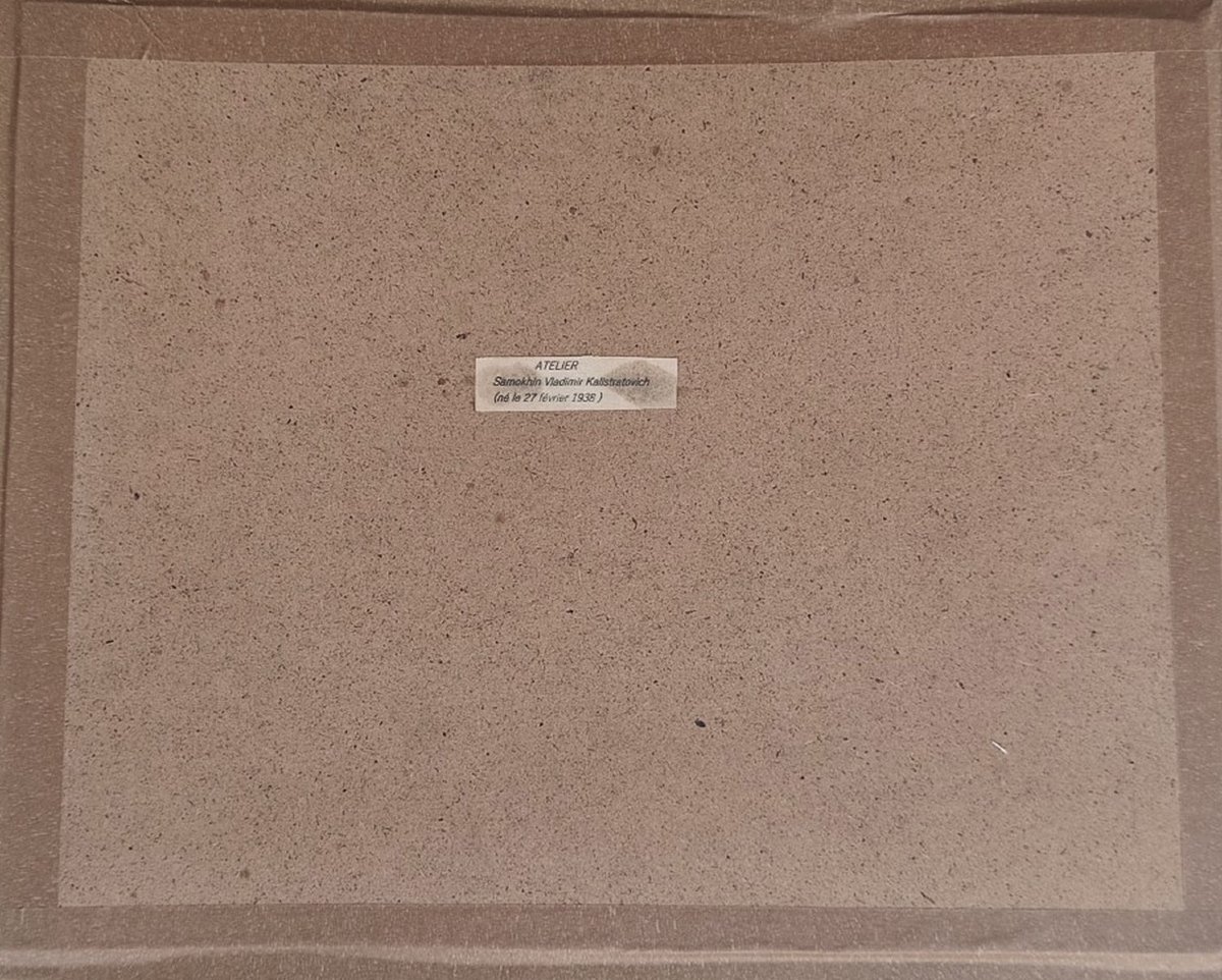 GRAND TABLEAU VERS 1960  - LE COUPLE À LA MOTO -  UN ARTISTE D’ÉCOLE DES BEAUX-ARTS D'UKRAINE-photo-6