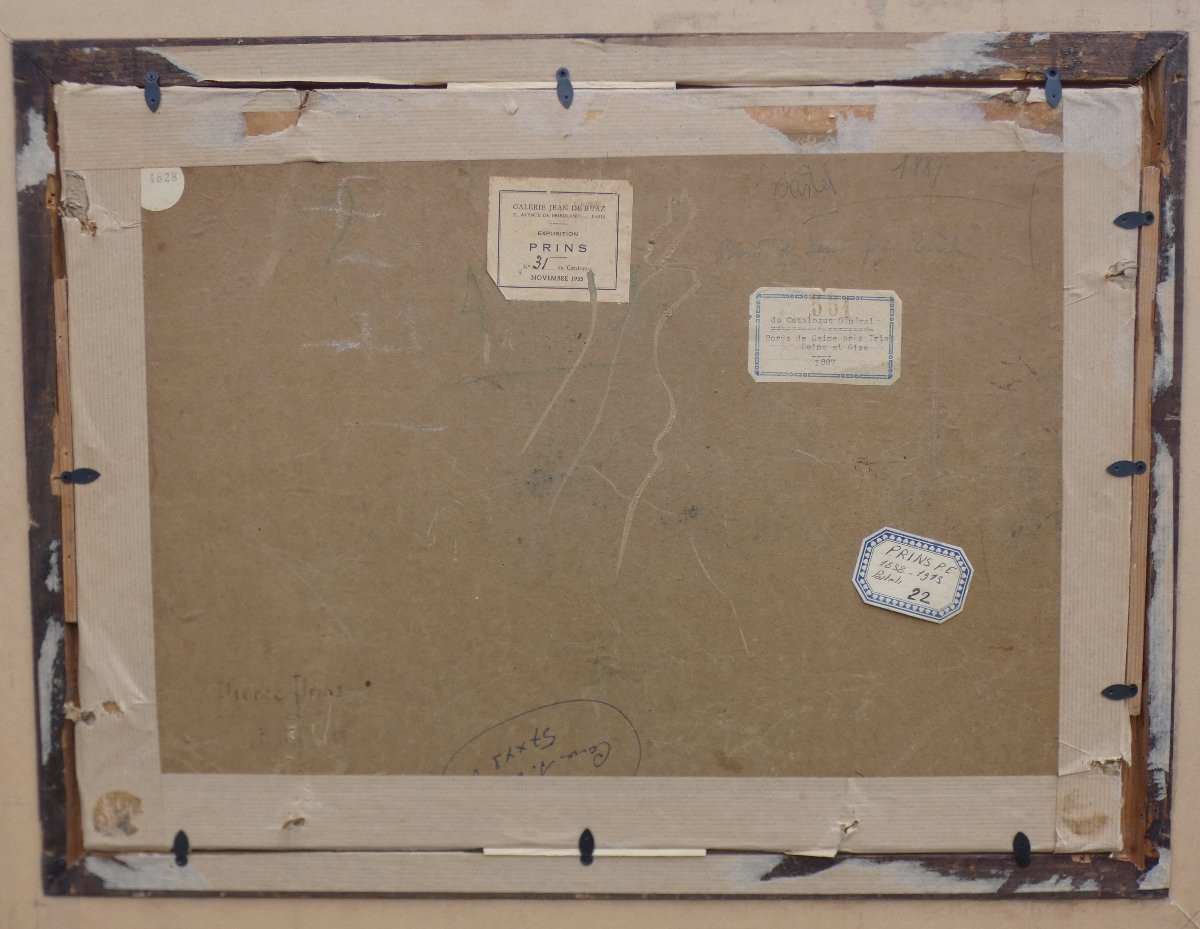 PIERRE PRINS 1838-1913...GRAND PASTEL IMPRESSIONNISTE...PAYSAGE ANIMÉ PRÉS DE TRIEL-SUR-SEINE-photo-7