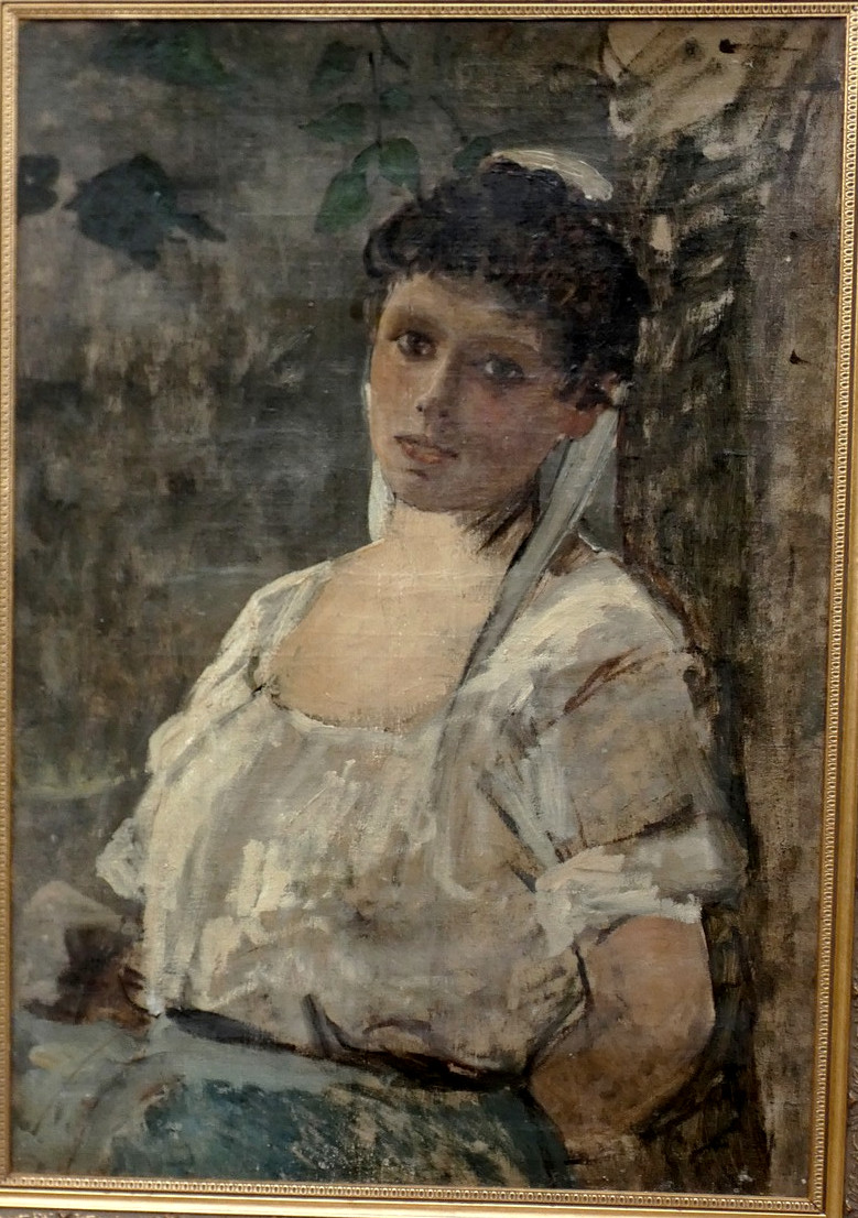 Auguste Durst 1842-1930? - Large Canvas - Dreamy Young Servant Or Lover-photo-3
