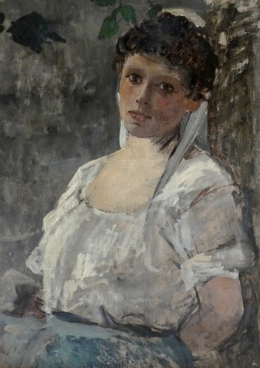 Auguste Durst 1842-1930? - Large Canvas - Dreamy Young Servant Or Lover-photo-4