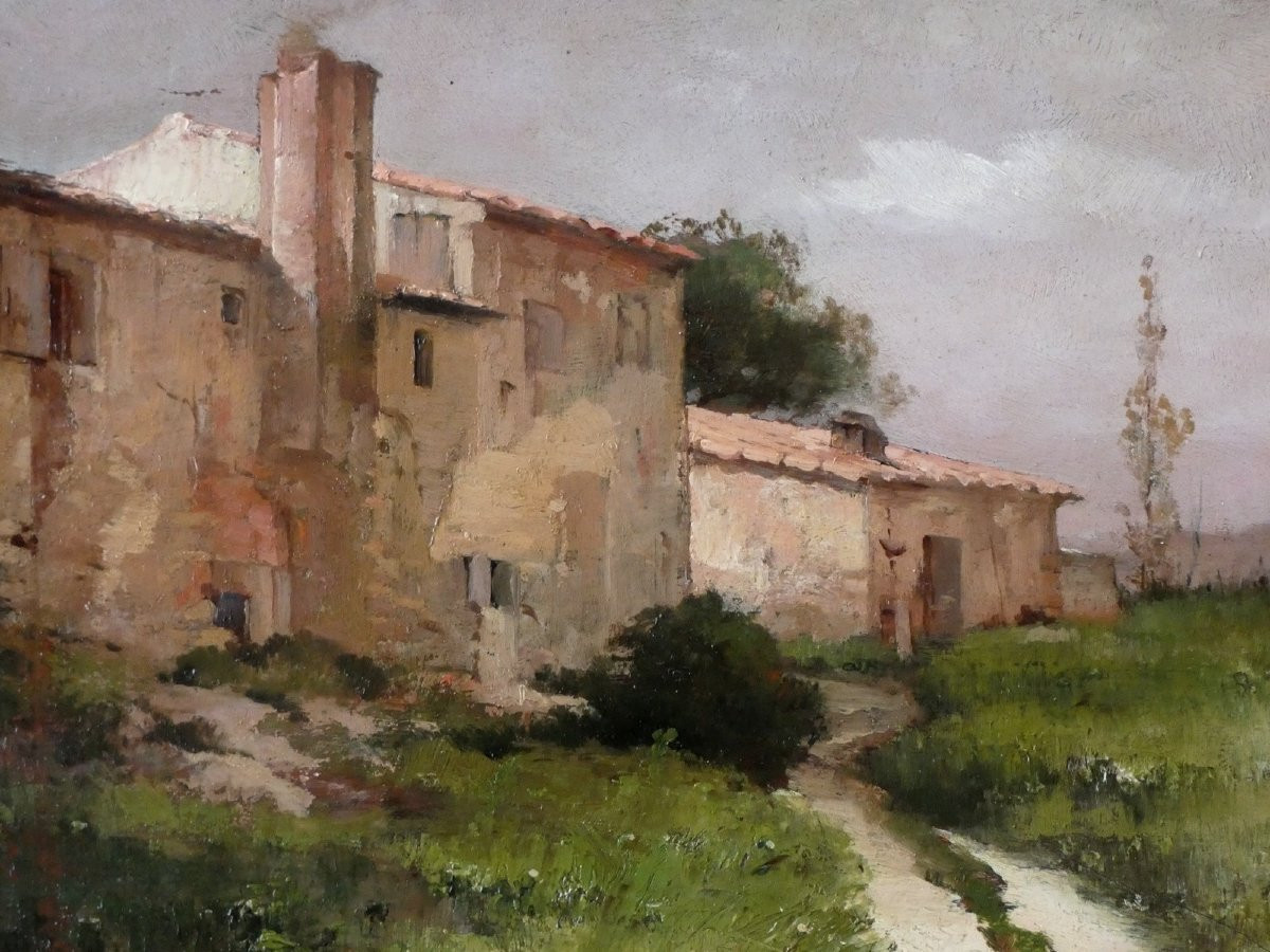 FRANÇOIS MAURY 1861-1933 - PAYSAGE IMPRESSIONNISTE - MAS ANIMÉ DANS LE MIDI DE LA FRANCE-photo-3