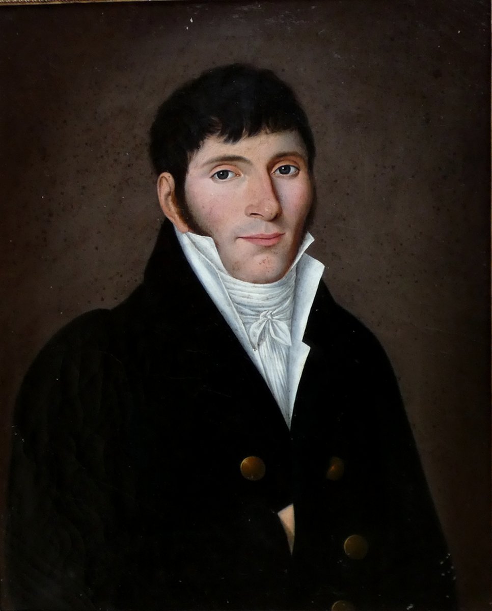 GRAND PORTRAIT DU 1ER EMPIRE VERS 1804-1815...UN JEUNE BOURGEOIS, SOUS LE RÈGNE DE NAPOLÉON-photo-4