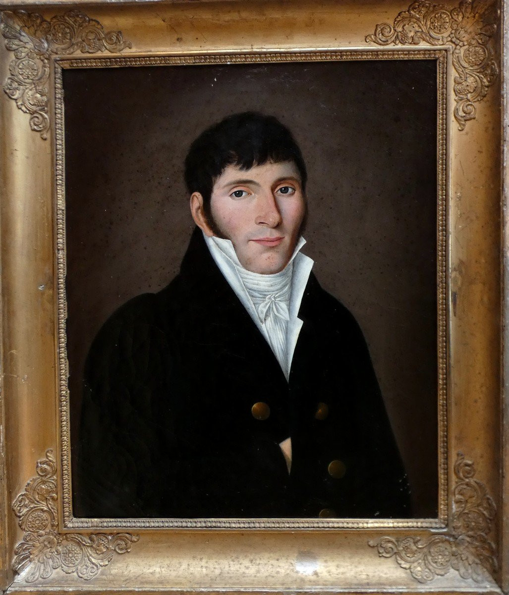 GRAND PORTRAIT DU 1ER EMPIRE VERS 1804-1815...UN JEUNE BOURGEOIS, SOUS LE RÈGNE DE NAPOLÉON-photo-5
