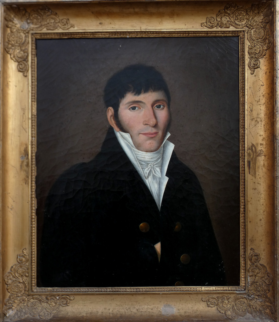 GRAND PORTRAIT DU 1ER EMPIRE VERS 1804-1815...UN JEUNE BOURGEOIS, SOUS LE RÈGNE DE NAPOLÉON