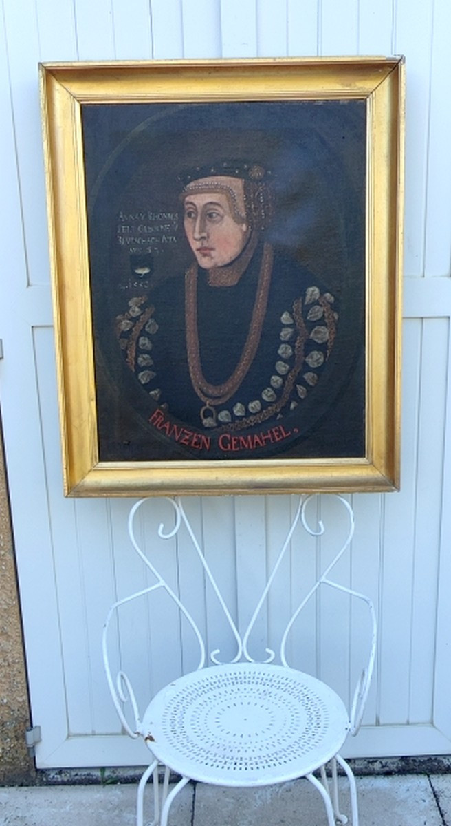 Large XVIIth Piece -portrait Anna Von Königsfeldt Née Von Keutschach- Austrian Aristocracy-photo-2