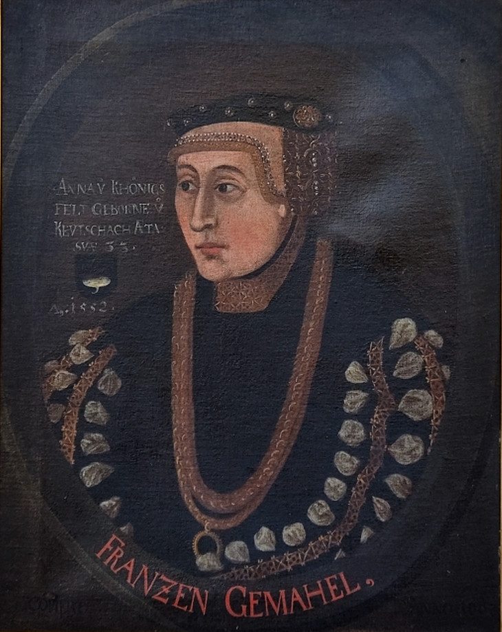 Large XVIIth Piece -portrait Anna Von Königsfeldt Née Von Keutschach- Austrian Aristocracy-photo-1