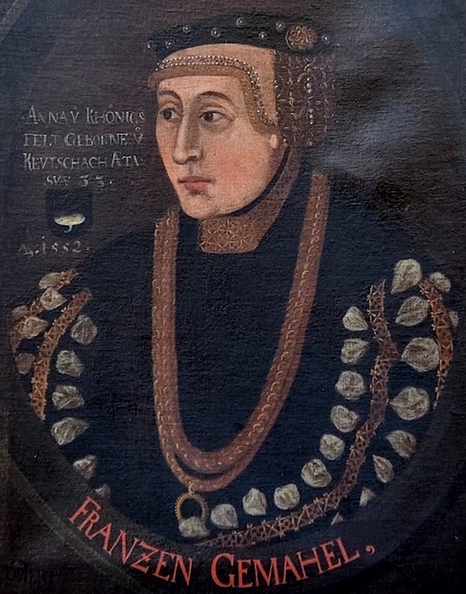 Large XVIIth Piece -portrait Anna Von Königsfeldt Née Von Keutschach- Austrian Aristocracy-photo-5