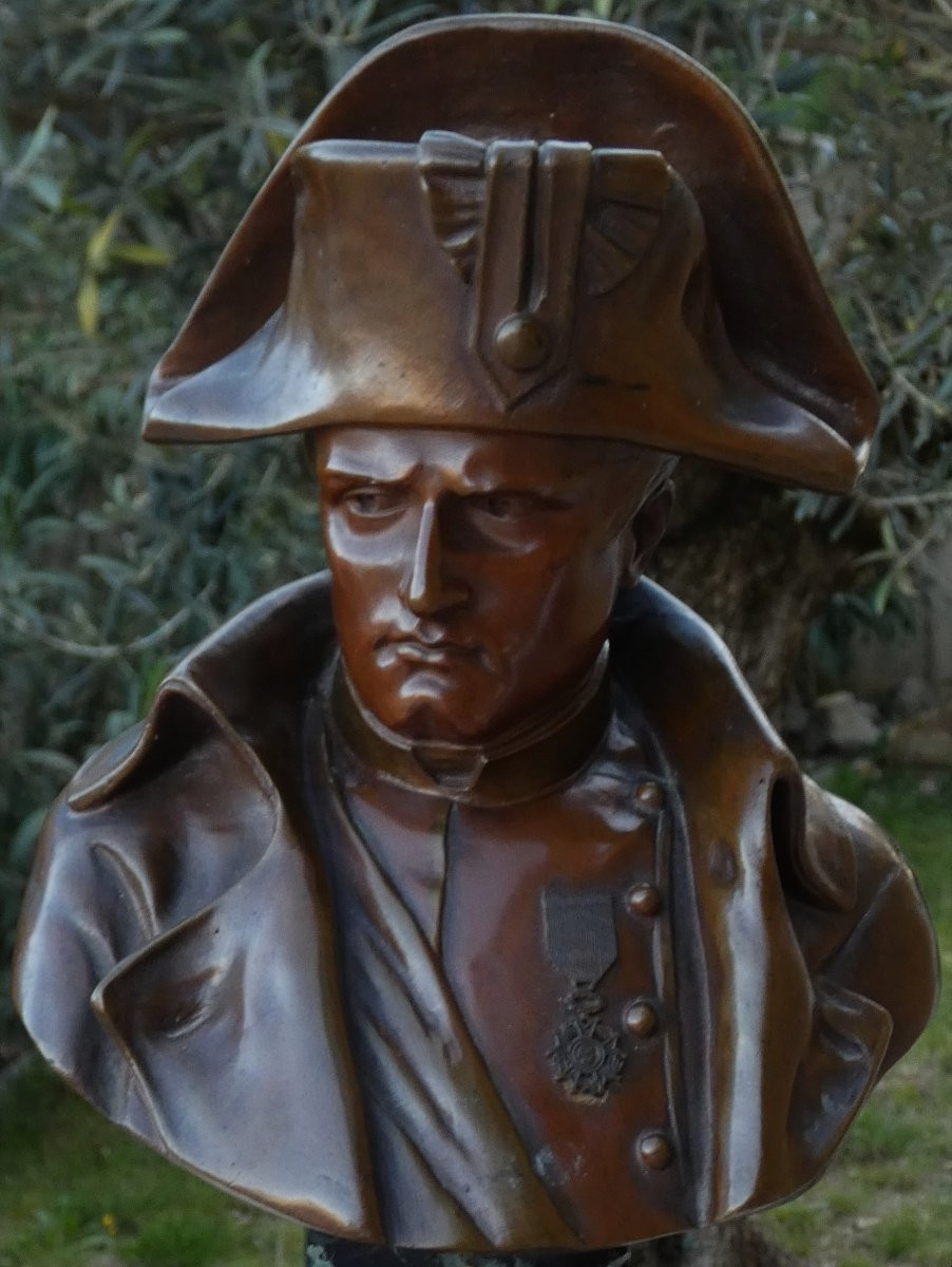 émile Pinedo 1840-1916 - Large Sculpture - Bronze & Marble - Emperor Napoléon 1er-photo-1