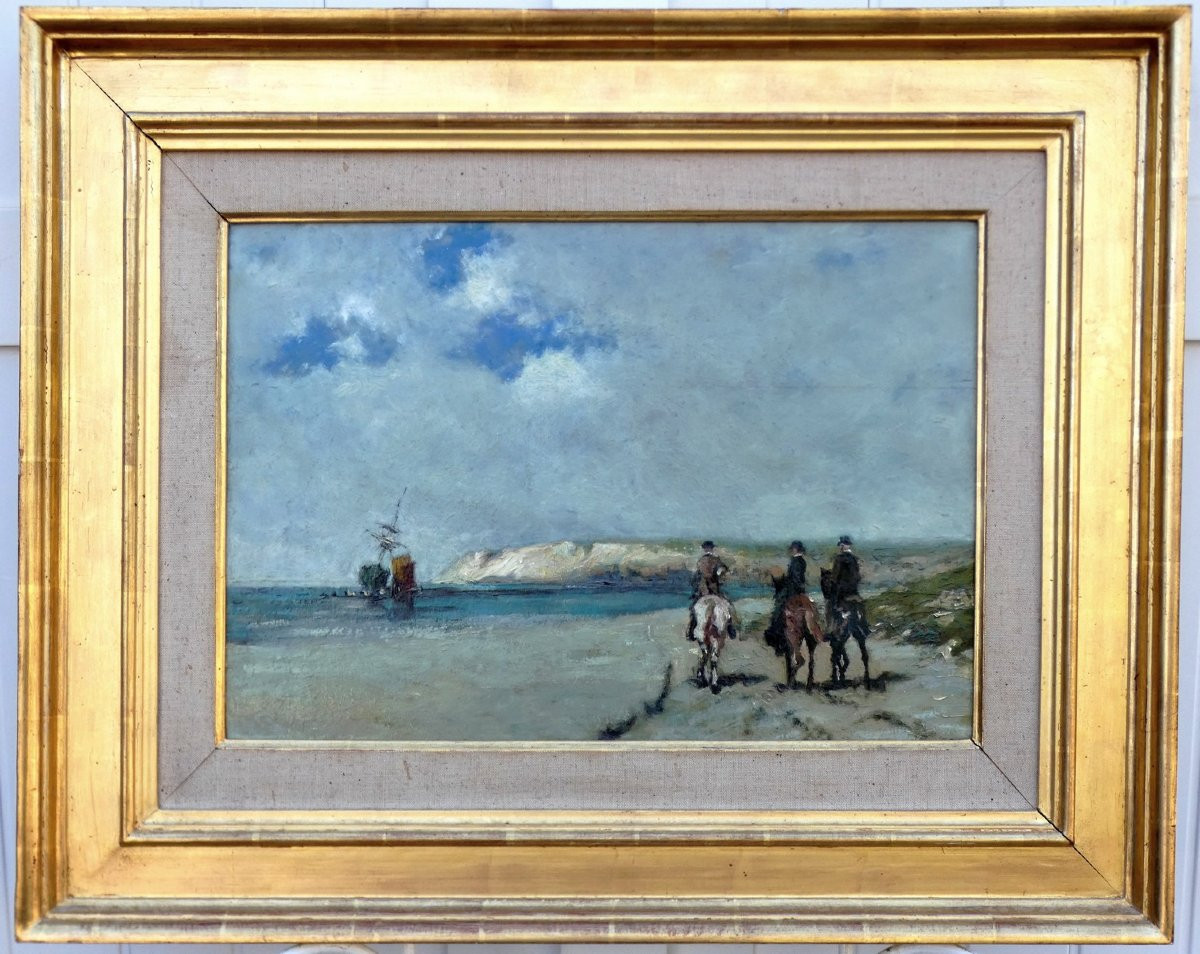 Large 19th Century Impressionist - Seaside & Riders On The Beach - Anton Mauve & A .j- Munnigs-photo-4