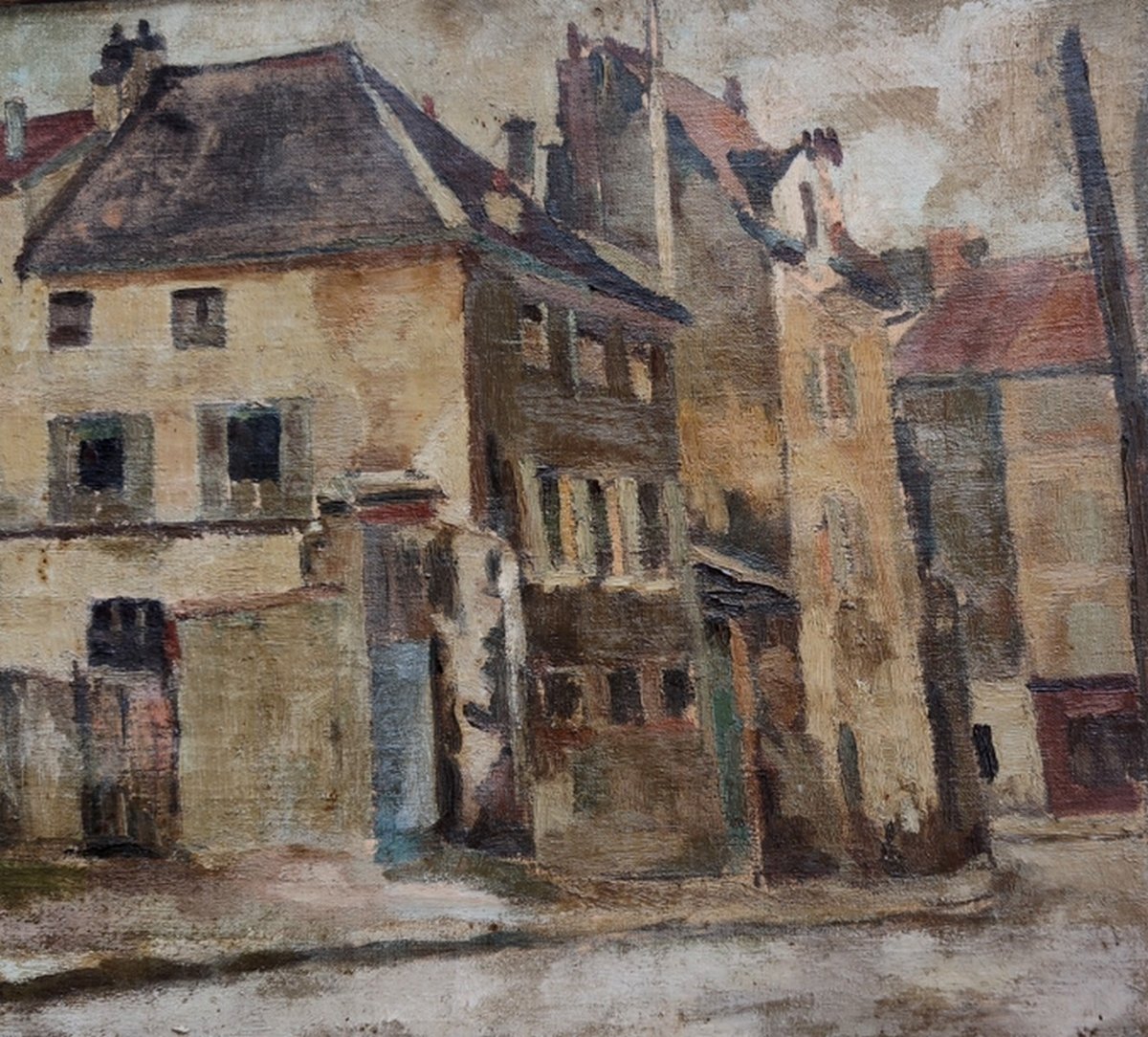 Ch. Bénard ? - Large Canvas Circa 1920 - A Montmartre Street In The Bohemian Era-photo-3