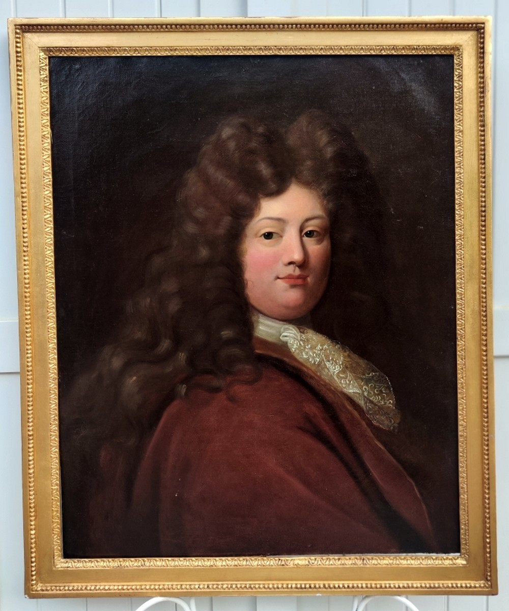 GRANDE TOILE XVIIe...PORTRAIT PRÉSUMÉ DE LOUIS DE FRANCE VERS 1680-photo-3