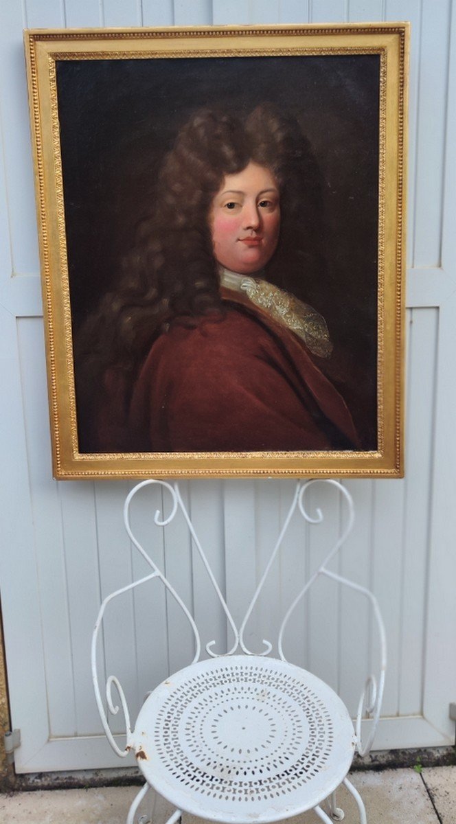 GRANDE TOILE XVIIe...PORTRAIT PRÉSUMÉ DE LOUIS DE FRANCE VERS 1680-photo-6