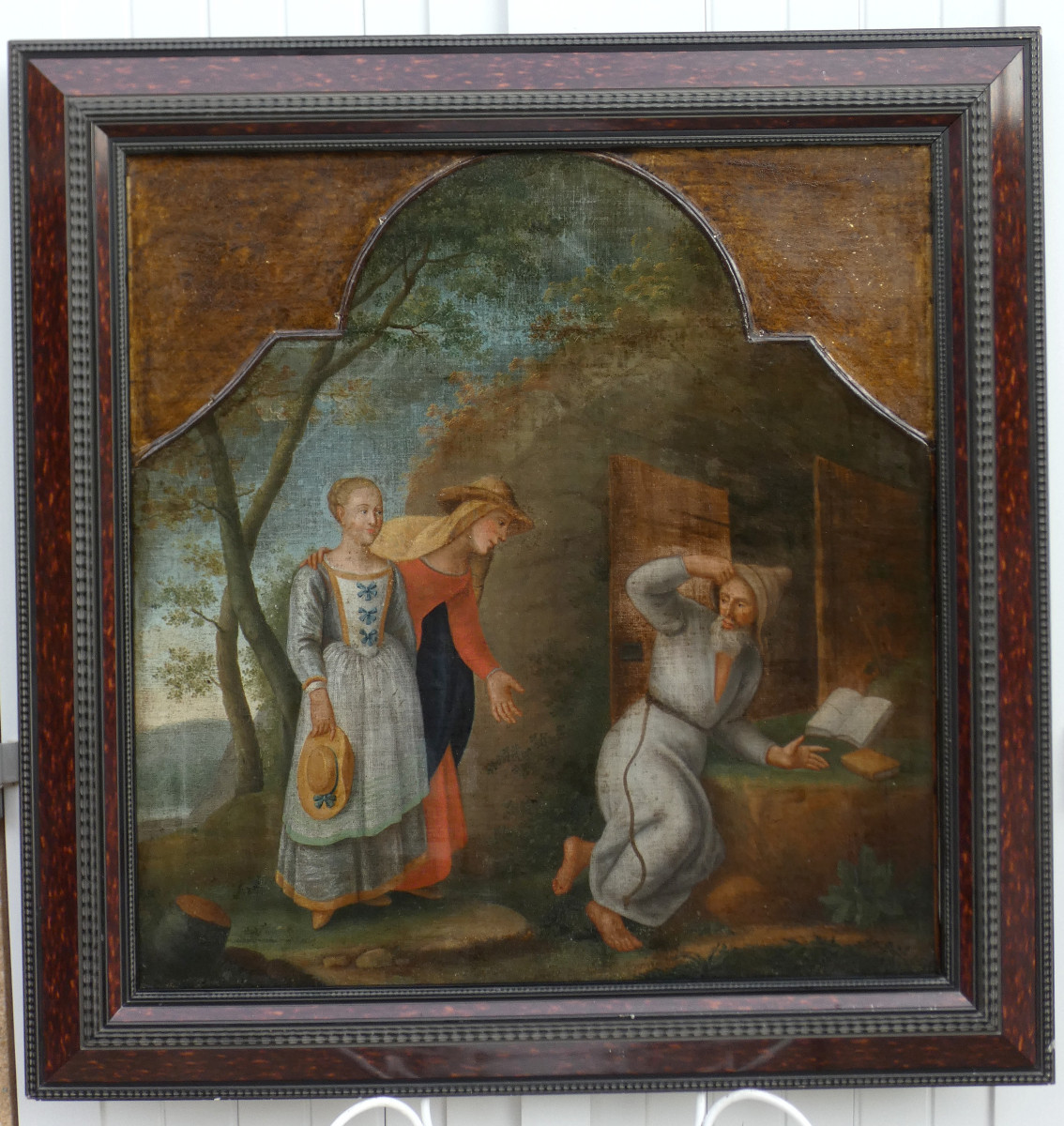Large 18th Century Biblical Toile - French Or Flamish Ecole - The Tentation Of Saint Antoine-photo-3