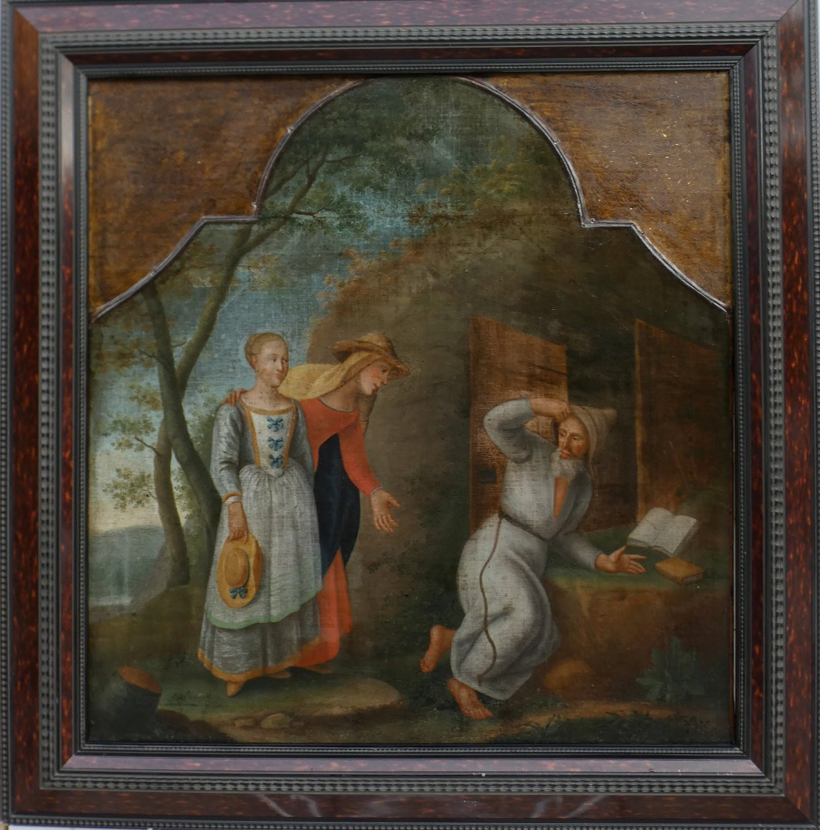 Large 18th Century Biblical Toile - French Or Flamish Ecole - The Tentation Of Saint Antoine-photo-4