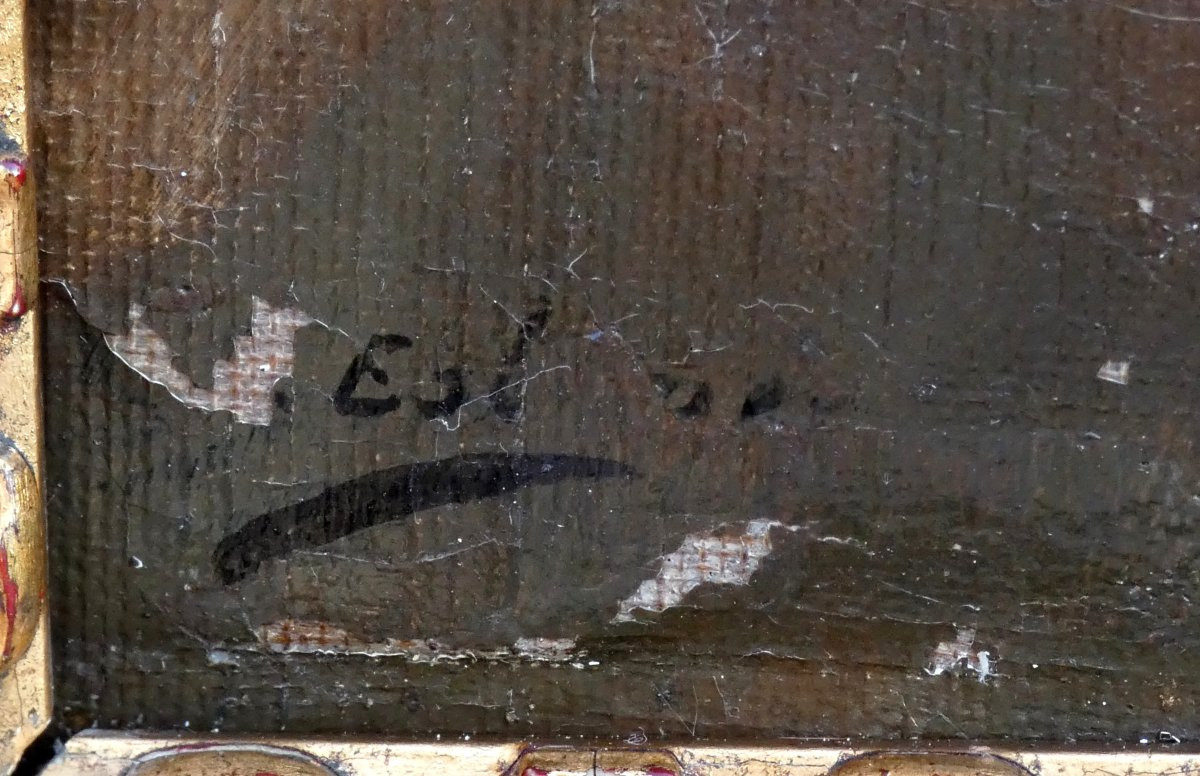 Henry d'Estienne 1872- 1949 ? To Be Restored...portrait Of A Smiling Man Wearing A Hat-photo-2