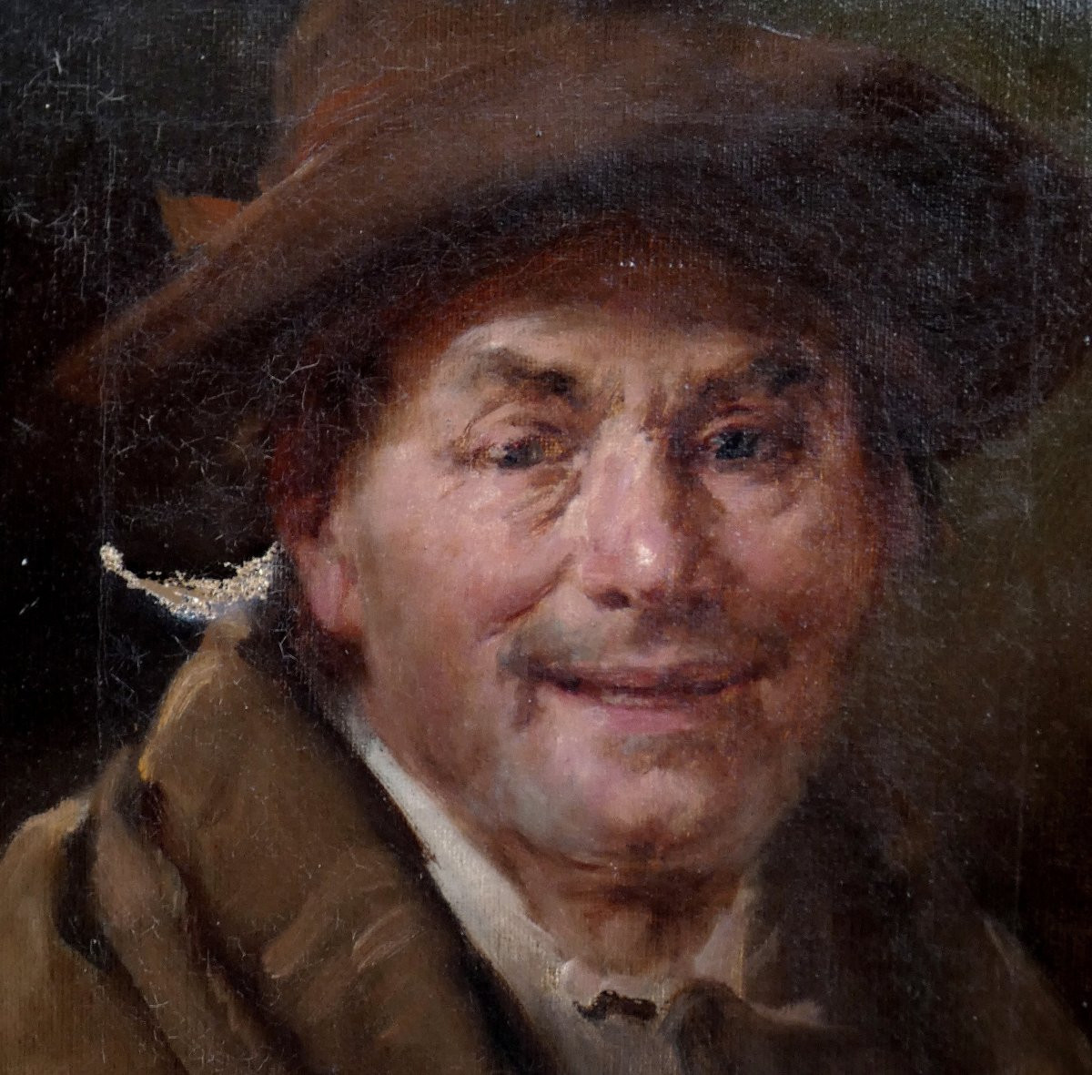 Henry d'Estienne 1872- 1949 ? To Be Restored...portrait Of A Smiling Man Wearing A Hat-photo-4