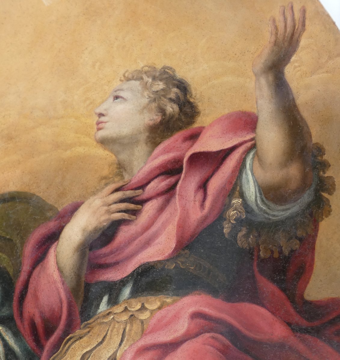 TRÈS GRANDE TOILE XVIIe - SCÈNE D'ALLÉGORIE AVEC L'ESPRIT SAINT - ÉCOLE ITALIENNE ou FRANÇAISE-photo-1